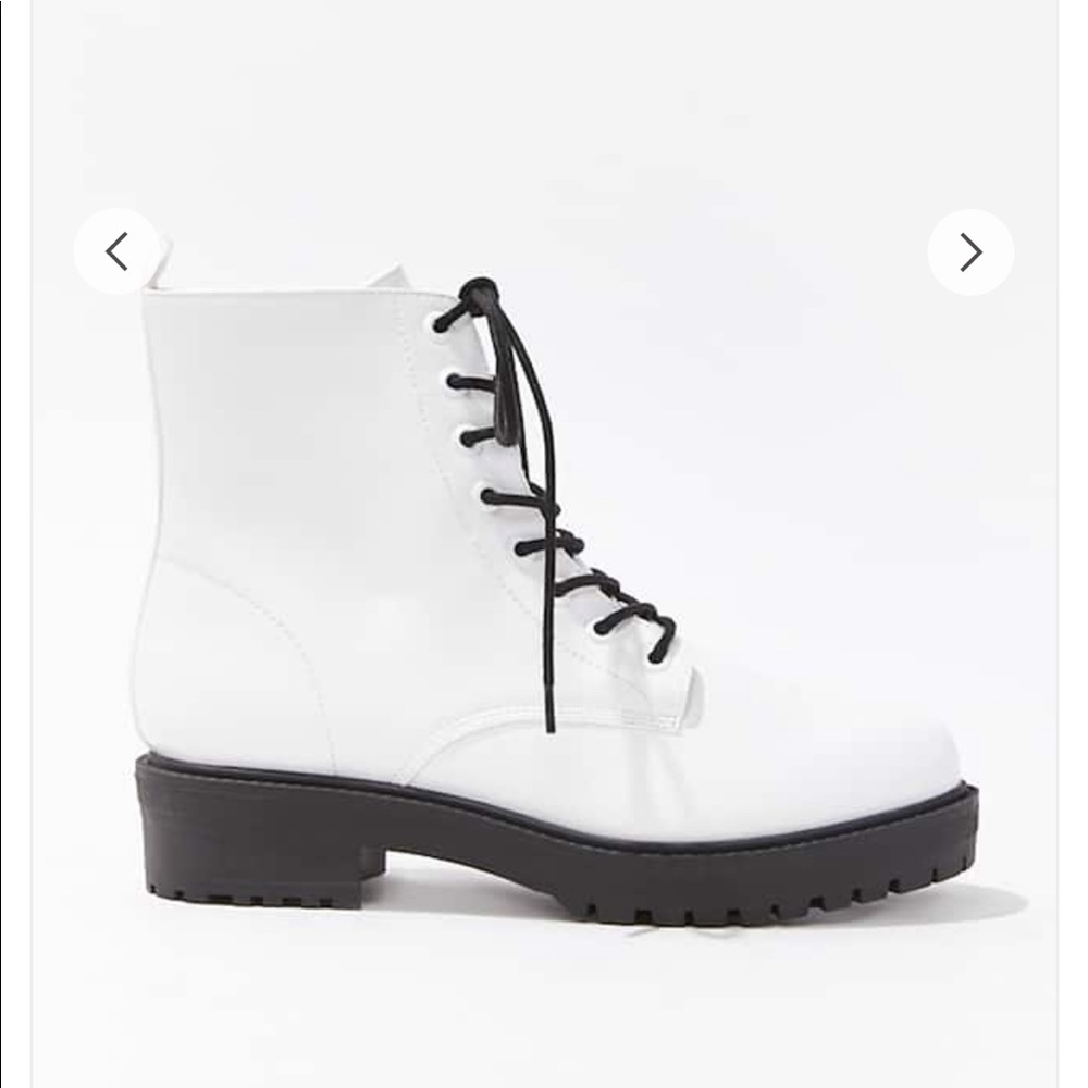 White Combat boots